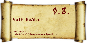 Volf Beáta névjegykártya